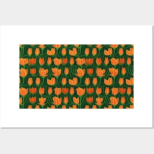 Tulips Flower Seamless Pattern V9 Posters and Art